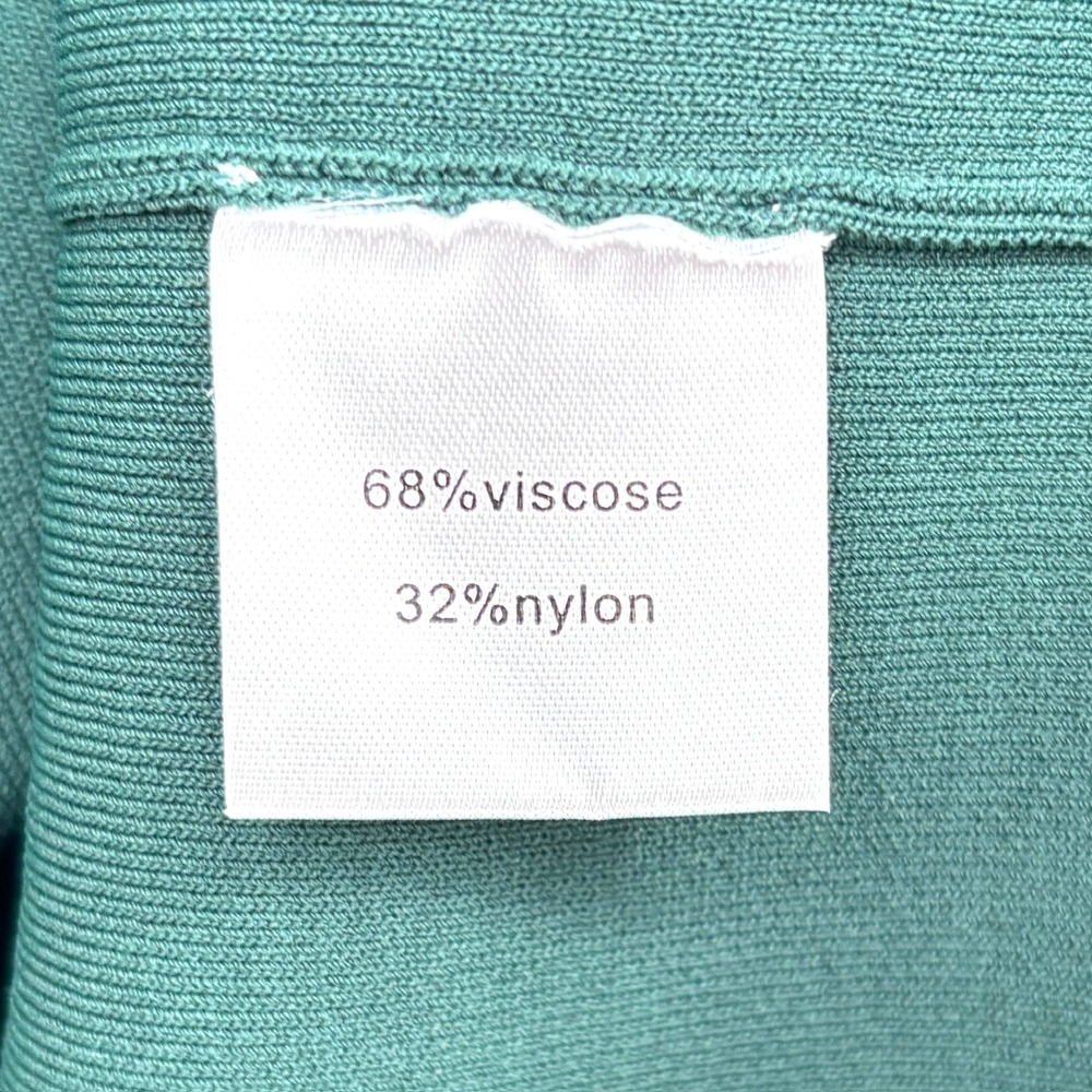 Aleeza Paris Long Knit Blazer Vest Emerald Green Double Breasted Longline XS - Picture 11 of 14